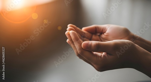 Open hands receiving light hope and faith prayer hands offering gratitude and blessing 90