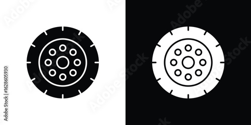 Tyre icon. simple glyph icon. Vector solid isolated black illustration.