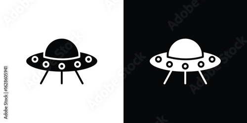 UFO icon. simple glyph icon. Vector solid isolated black illustration.
