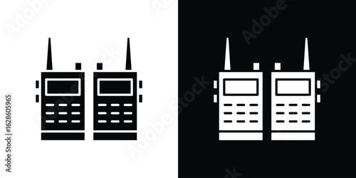 Two way radio icon. simple glyph icon. Vector solid isolated black illustration.