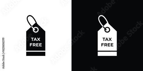 Tax free icon. simple glyph icon. Vector solid isolated black illustration.
