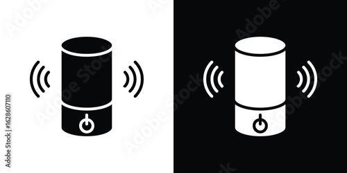 Smart speaker icon. simple glyph icon. Vector solid isolated black illustration.