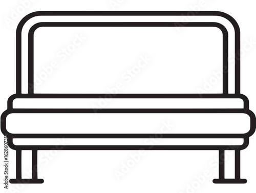 Sleek footboard furniture icon in elegant minimal line design