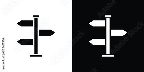 Signpost icon. simple glyph icon. Vector solid isolated black illustration.
