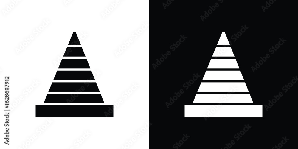 Fototapeta premium Road cone icon. simple glyph icon. Vector solid isolated black illustration.