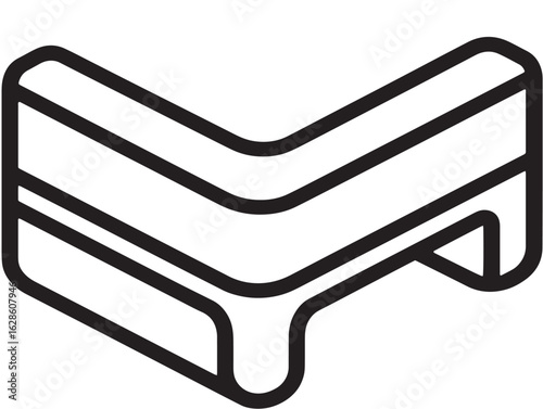 Stylish furniture corner guard icon in elegant vector outline