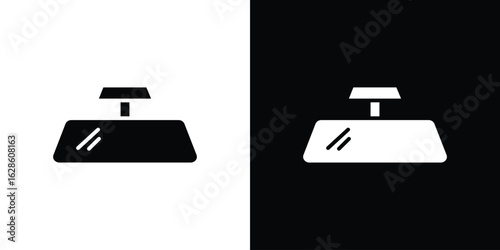 Rear mirror icon. simple glyph icon. Vector solid isolated black illustration.
