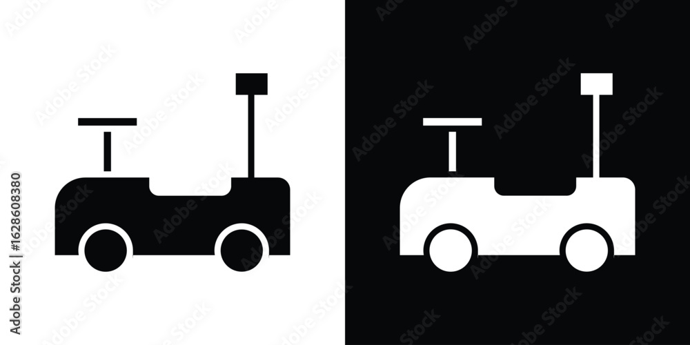 Obraz premium Pushing car icon. simple glyph icon. Vector solid isolated black illustration.