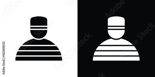Prisoner icon. simple glyph icon. Vector solid isolated black illustration.