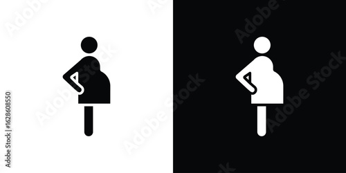 Pregnant woman icon. simple glyph icon. Vector solid isolated black illustration.