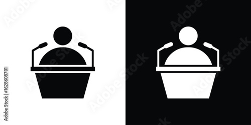 Politician speaker icon. simple glyph icon. Vector solid isolated black illustration.