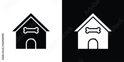 Pet shelter icon. simple glyph icon. Vector solid isolated black illustration.
