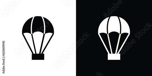 Parachute icon. simple glyph icon. Vector solid isolated black illustration.