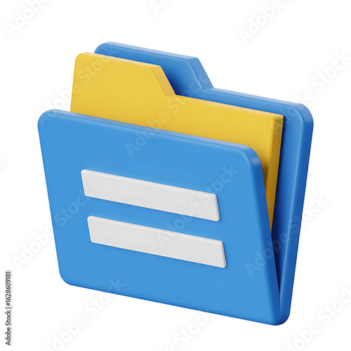 Organize your digital life with this modern 3D folder icon, perfect for document management and data organization needs in any business or personal project.