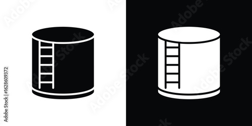Oil storage icon. simple glyph icon. Vector solid isolated black illustration.
