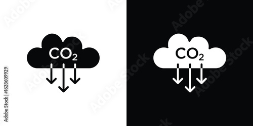 Low carbon dioxide icon. simple glyph icon. Vector solid isolated black illustration.