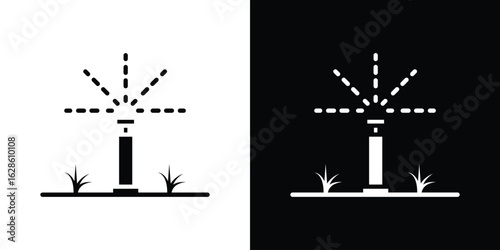 Lawn sprinkler icon. simple glyph icon. Vector solid isolated black illustration.