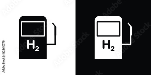 hydrogen fuel pump icon. simple glyph icon. Vector solid isolated black illustration.