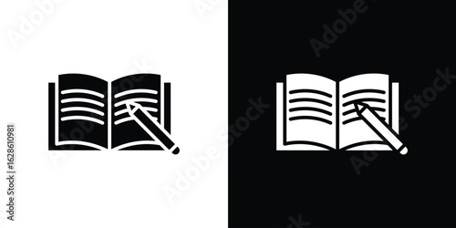Homework icon. simple glyph icon. Vector solid isolated black illustration.