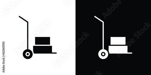 Hand truck icon. simple glyph icon. Vector solid isolated black illustration.