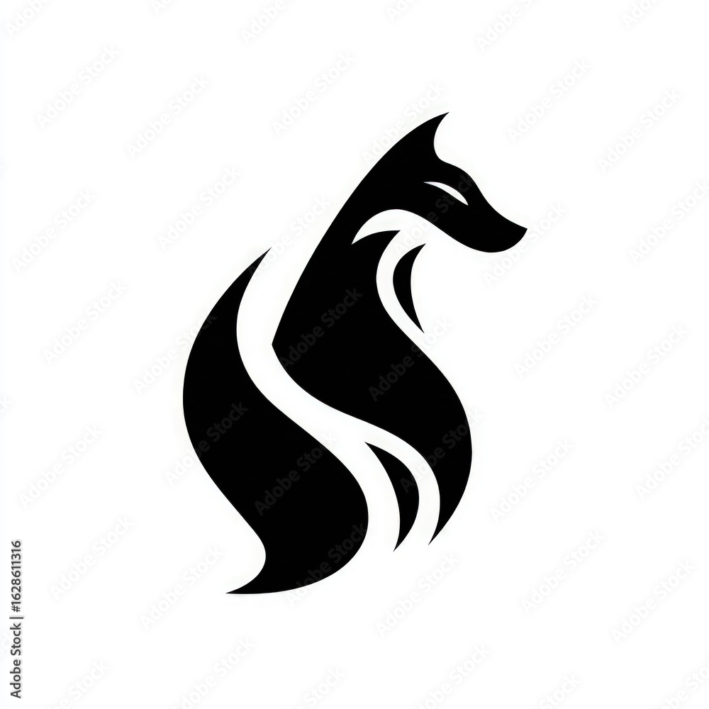 Fototapeta premium Abstract stylized silhouette of a fox.
