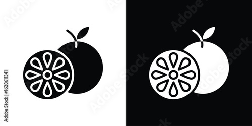 Grapefruit icon. simple glyph icon. Vector solid isolated black illustration.