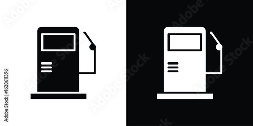 Gas station icon. simple glyph icon. Vector solid isolated black illustration.