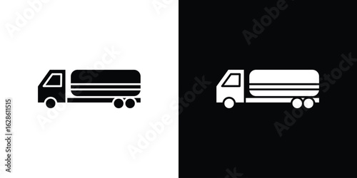 Fuel truck icon. simple glyph icon. Vector solid isolated black illustration.