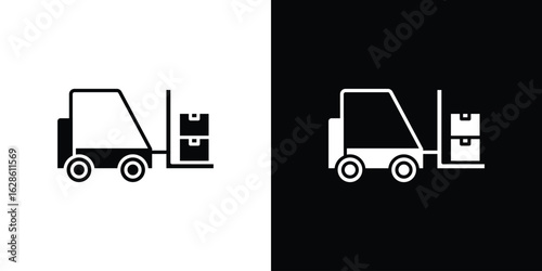 Forklift icon. simple glyph icon. Vector solid isolated black illustration.
