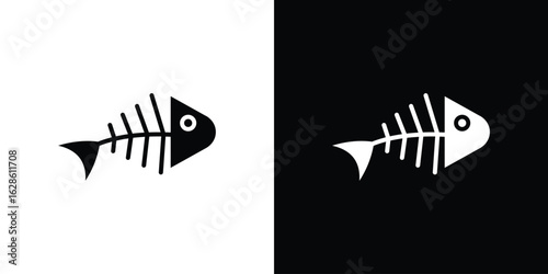 Fishbone icon. simple glyph icon. Vector solid isolated black illustration.