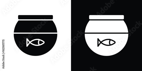 Fish bowl icon. simple glyph icon. Vector solid isolated black illustration.