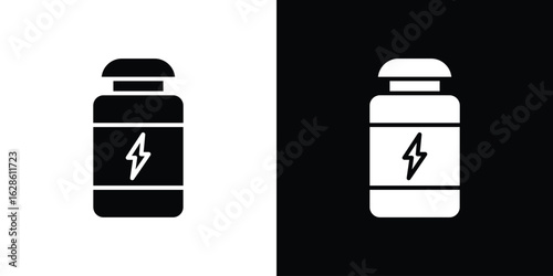Fitness supplement icon. simple glyph icon. Vector solid isolated black illustration.
