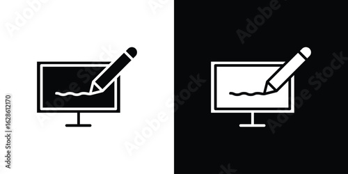 Electronic signature icon. simple glyph icon. Vector solid isolated black illustration.