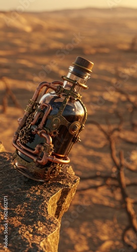 Steampunk bottle desert