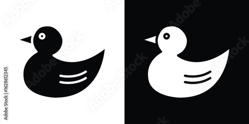 Duck icon. simple glyph icon. Vector solid isolated black illustration.