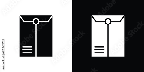 Document envelope icon. simple glyph icon. Vector solid isolated black illustration.