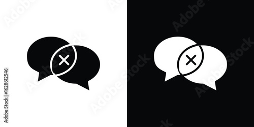 Disagreement icon. simple glyph icon. Vector solid isolated black illustration.