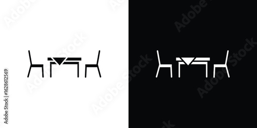 Dinner table icon. simple glyph icon. Vector solid isolated black illustration.