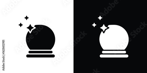 Crystal ball icon. simple glyph icon. Vector solid isolated black illustration.