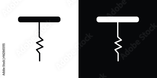Corkscrew icon. simple glyph icon. Vector solid isolated black illustration.