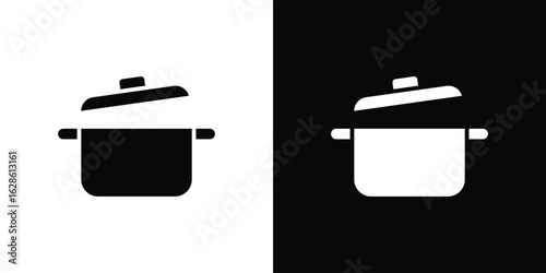 Cooking pot icon. simple glyph icon. Vector solid isolated black illustration.