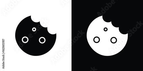 Cookie icon. simple glyph icon. Vector solid isolated black illustration.