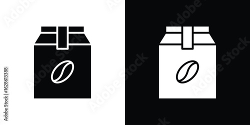 Coffee paper bag icon. simple glyph icon. Vector solid isolated black illustration.