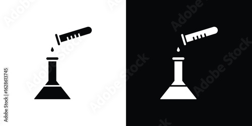 Chemical test icon. simple glyph icon. Vector solid isolated black illustration.
