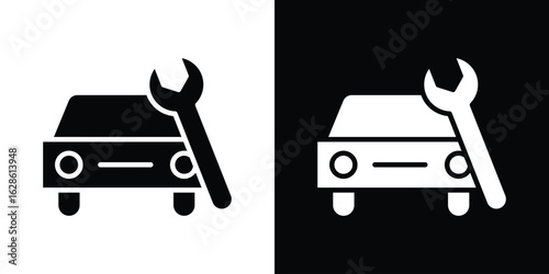 Car repair icon. simple glyph icon. Vector solid isolated black illustration.