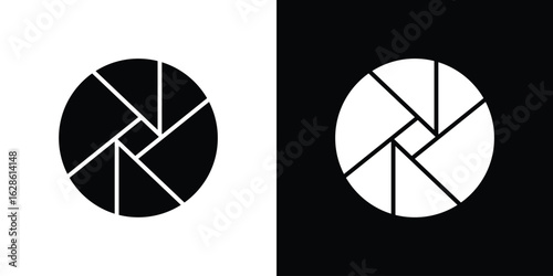 Camera shutter icon. simple glyph icon. Vector solid isolated black illustration.