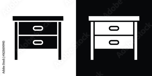 Bedside table icon. simple glyph icon. Vector solid isolated black illustration.
