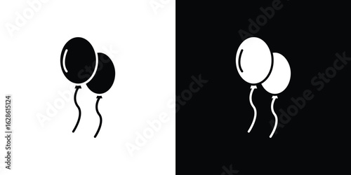 Balloon icon. simple glyph icon. Vector solid isolated black illustration.