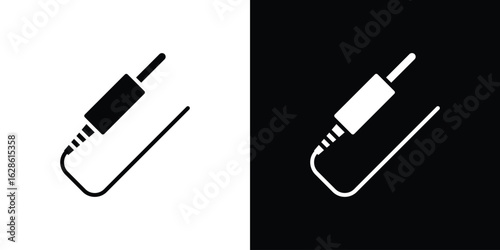 Audio jack icon. simple glyph icon. Vector solid isolated black illustration.