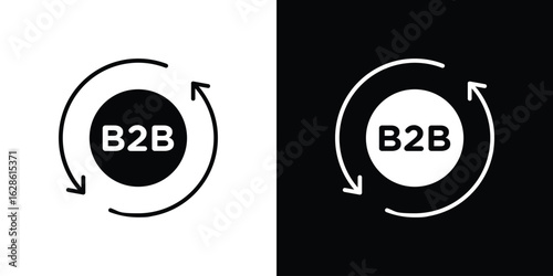 B2B icon. simple glyph icon. Vector solid isolated black illustration.